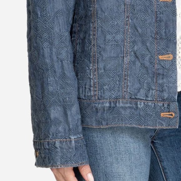 Johnny Was QIVA Embroidered Denim Jacket - Picture 4 of 8